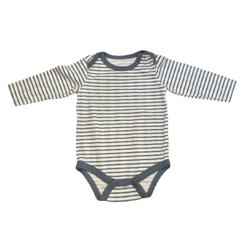 Primark‎ 2 Piece Pajama Set Long Sleeve And Pants Blue White Striped 6-9 Month